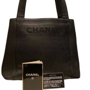 Chanel Classic Black Caviar Leather Shoulder Bag
